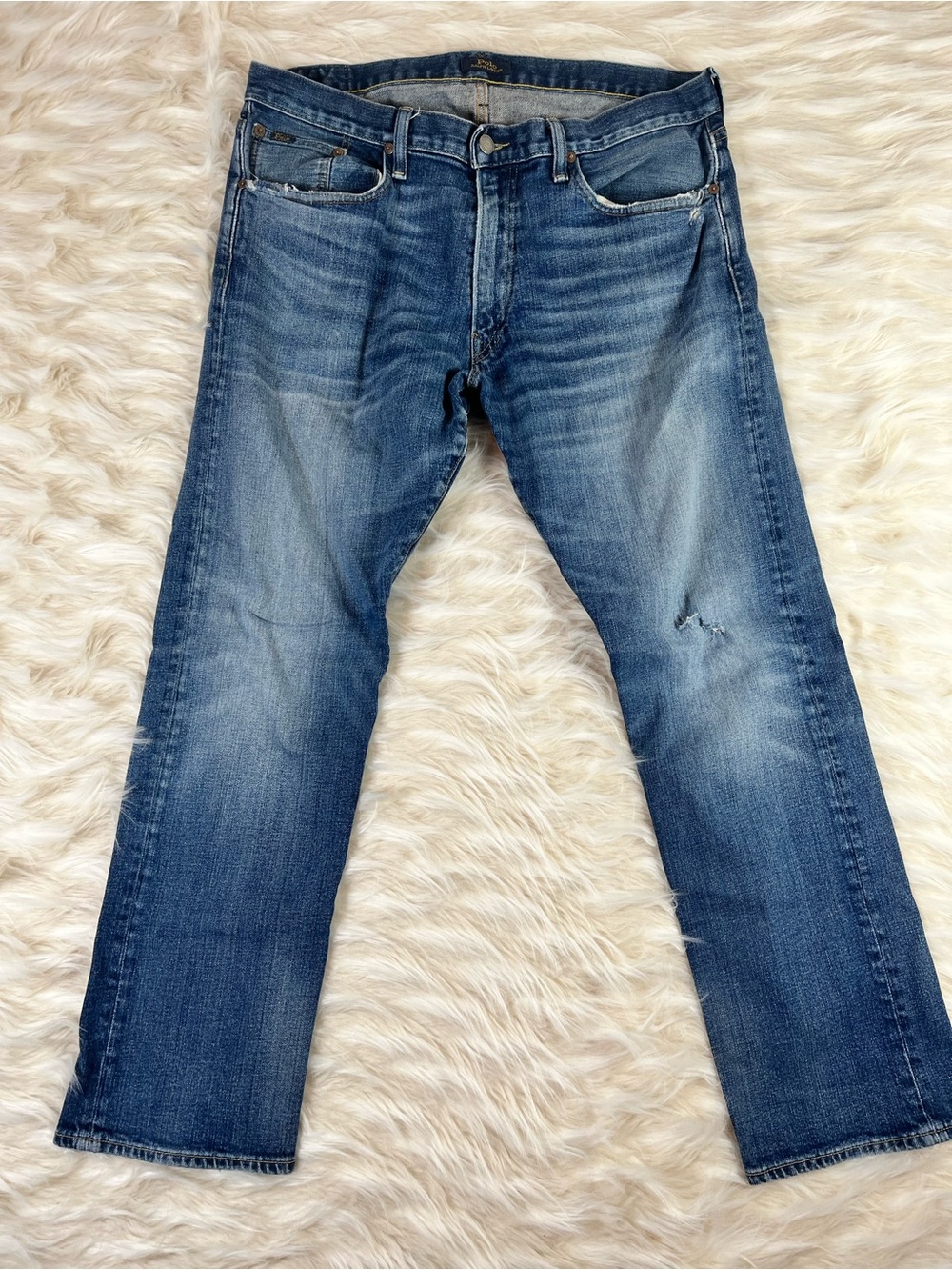 Polo Ralph Lauren Hampton Jeans Men's 34x30 Mid Rise Straight Leg Light Wash